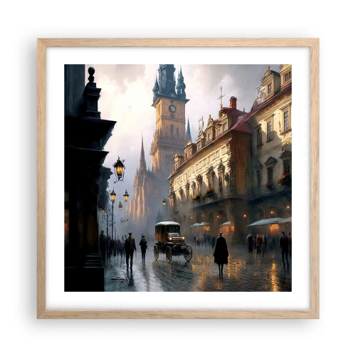 Plakat w ramie jasny dąb - Czar praskiego wieczoru - 50x50 cm