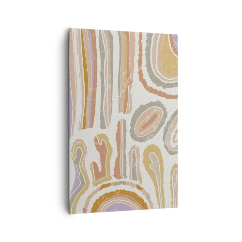 Obraz na płótnie - Kolorowe przekroje abstrakcyjnych kształtów - 80x120cm - Barwne przekroje - Nowoczesna dekoracja ścienna do salonu i sypialni ARTTOR