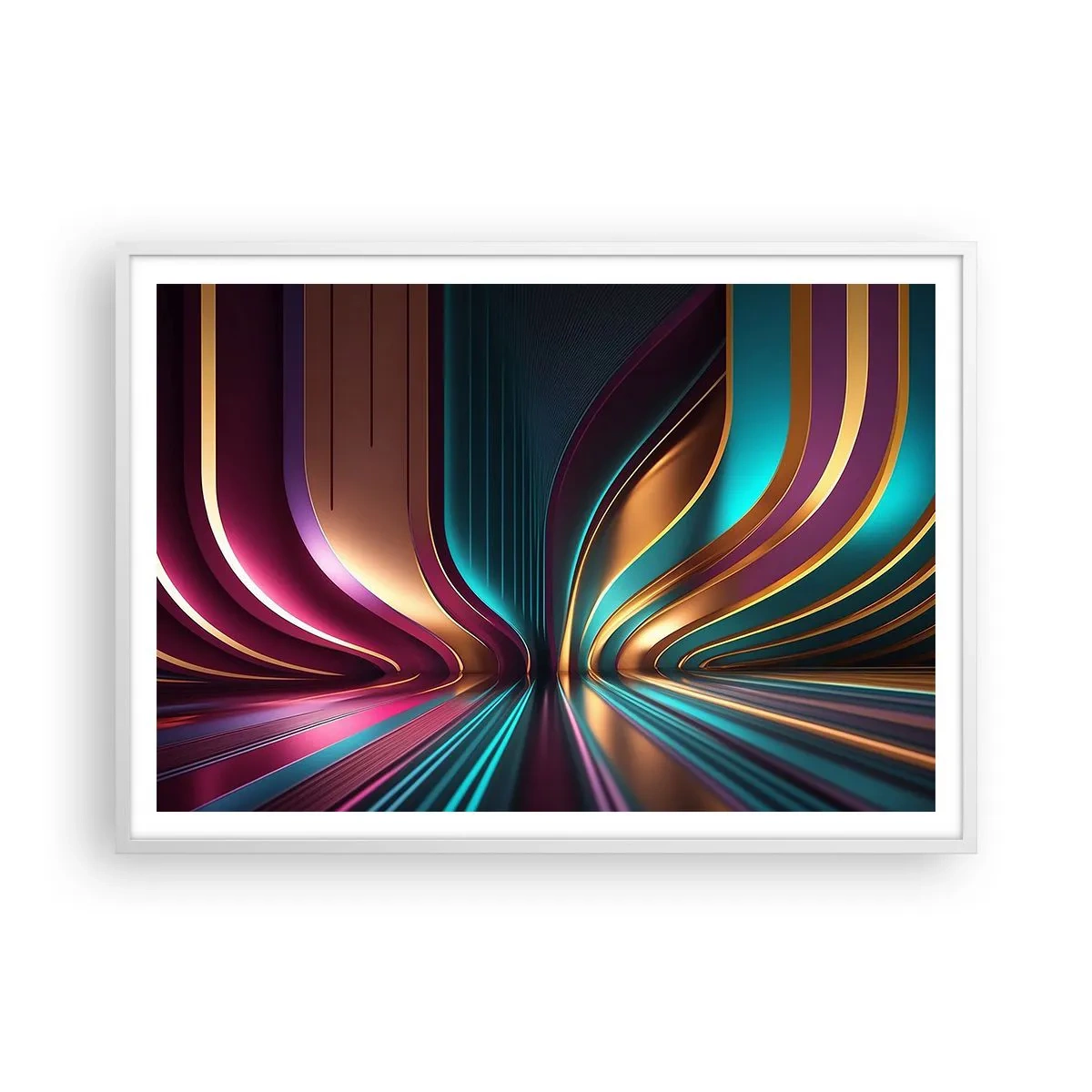 Plakat w białej ramie - Architektura światła - 100x70 cm