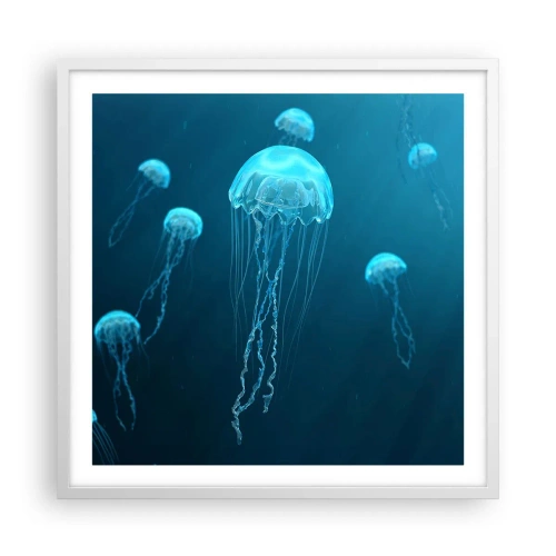 Plakat w białej ramie - Oceaniczny taniec - 60x60 cm