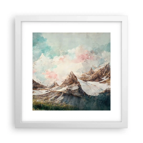 Plakat w białej ramie - Skalne ostrza - 30x30 cm