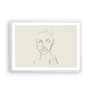 Plakat w białej ramie - Zarys zmysłowości - 70x50 cm