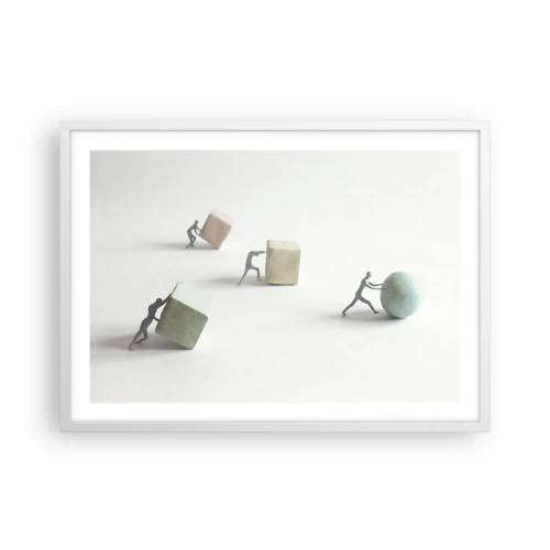Plakat w białej ramie - Samo życie - 70x50 cm