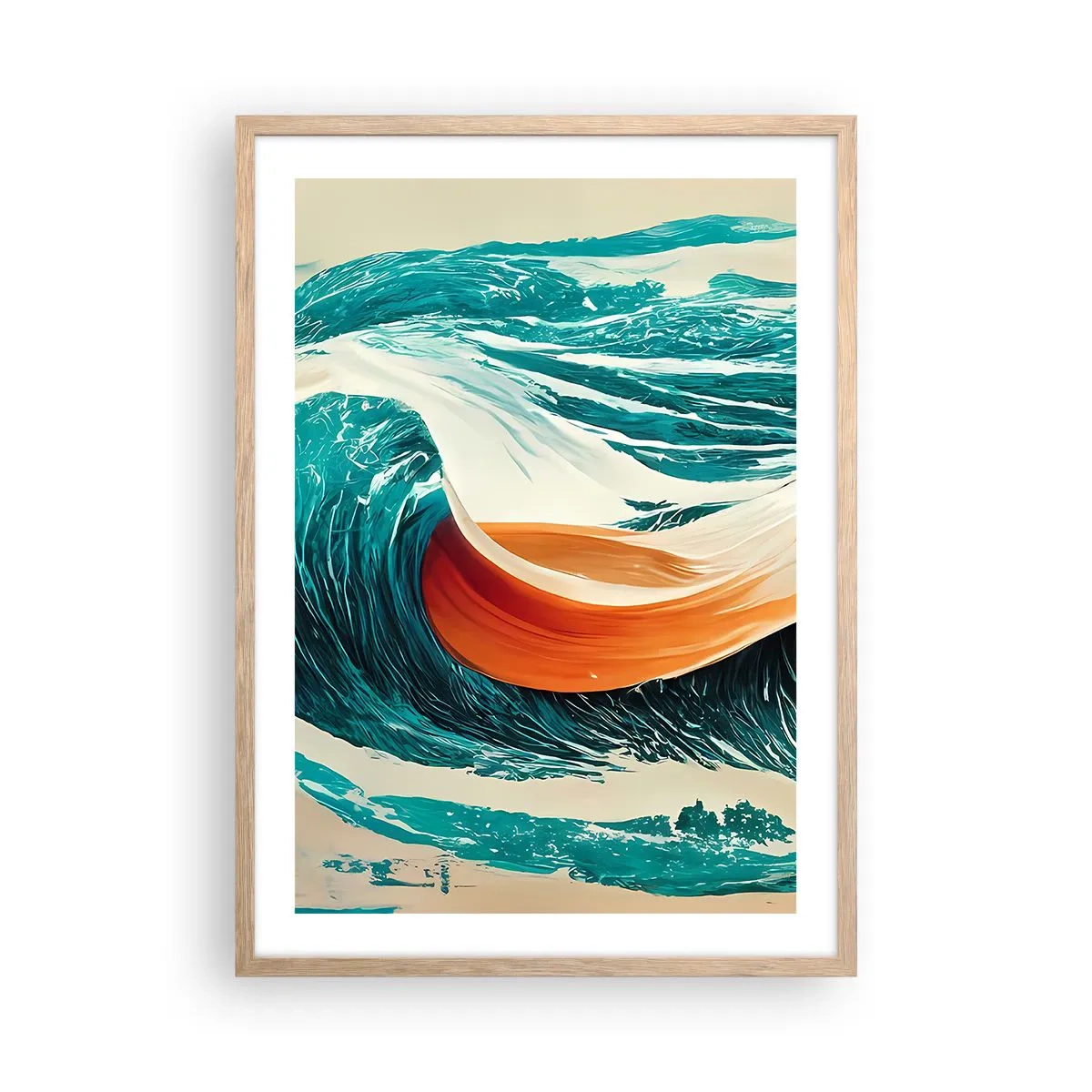 Plakat w ramie jasny dąb - Sen surfera - 50x70 cm