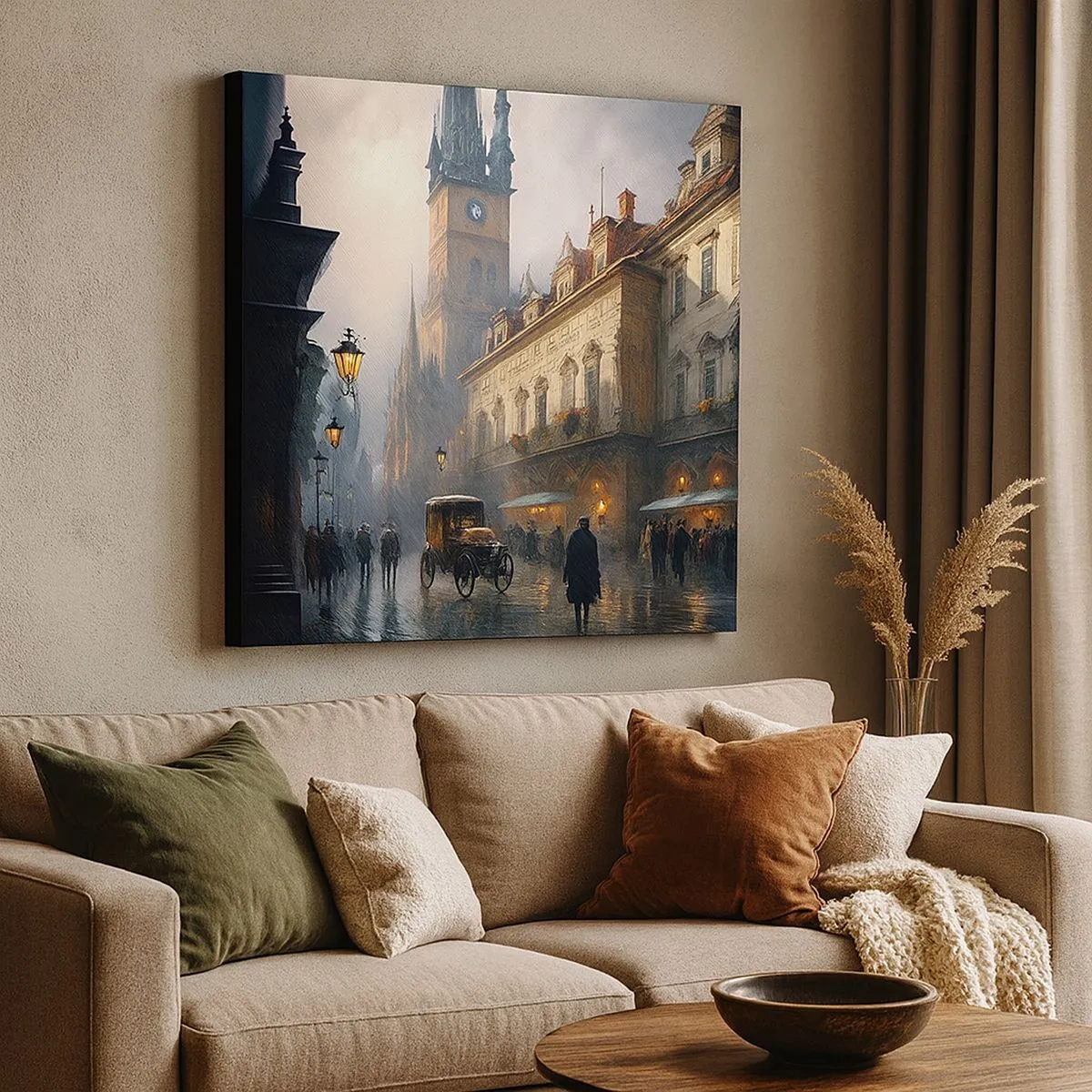 Obraz na płótnie - Czar praskiego wieczoru - 30x30 cm