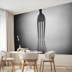 Fototapeta Premium Canvas - Światło i cień - Widelec, Sztućce, Kuchnia - 400x280 cm