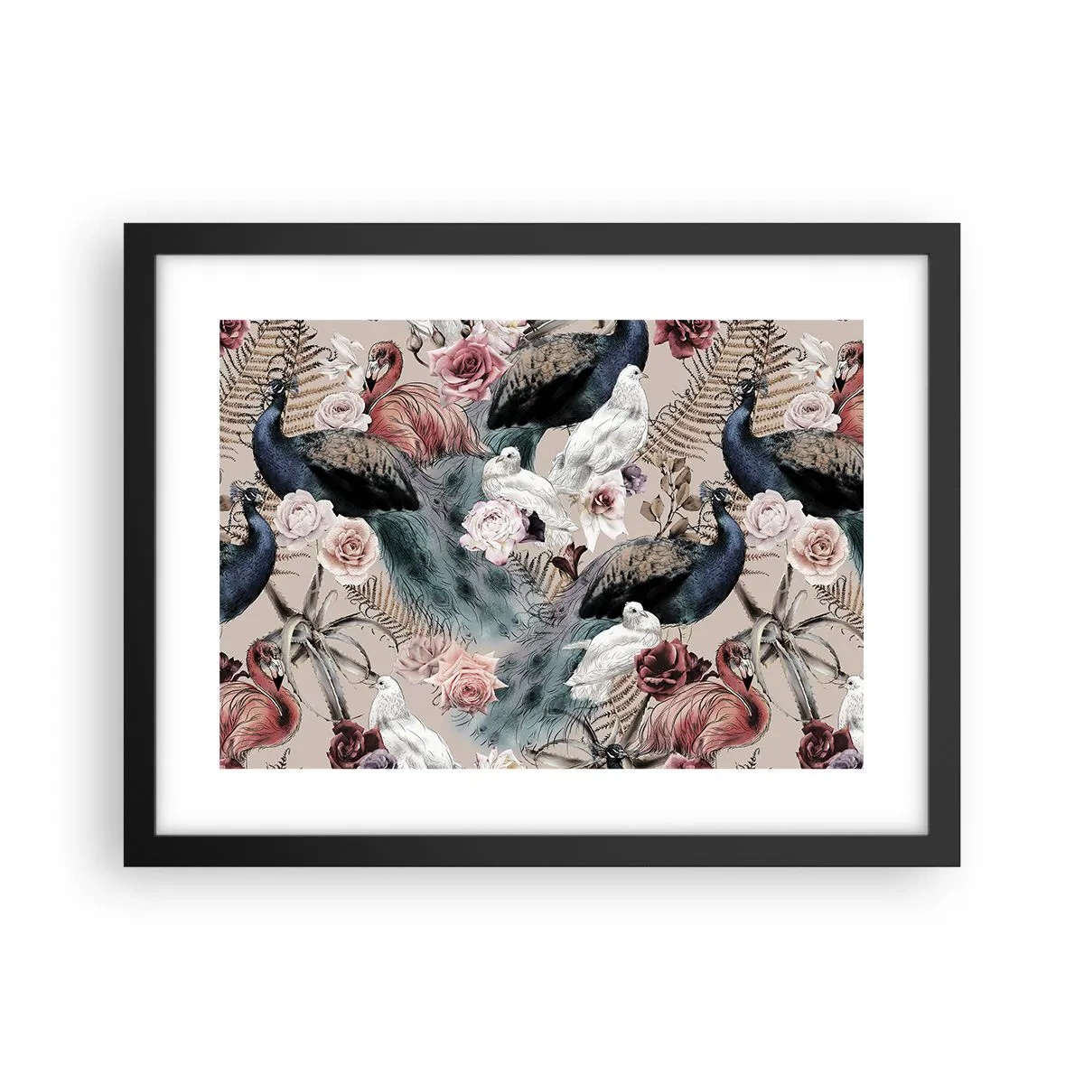 Plakat w czarnej ramie - W pałacowym ogrodzie - 40x30 cm