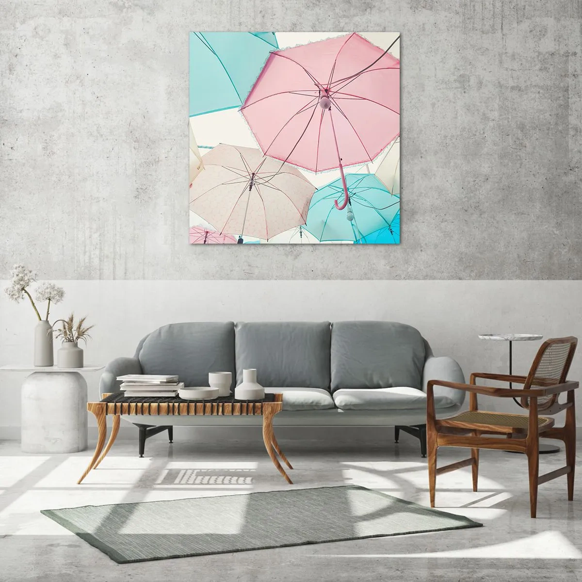 Obraz na szkle - Czasem słońce, czasem deszcz - 40x40 cm