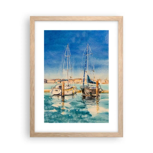 Plakat w ramie jasny dąb - Słoneczna laguna - 30x40 cm