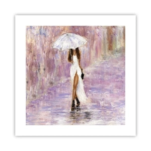 Plakat - W liliowym deszczu - 40x40 cm