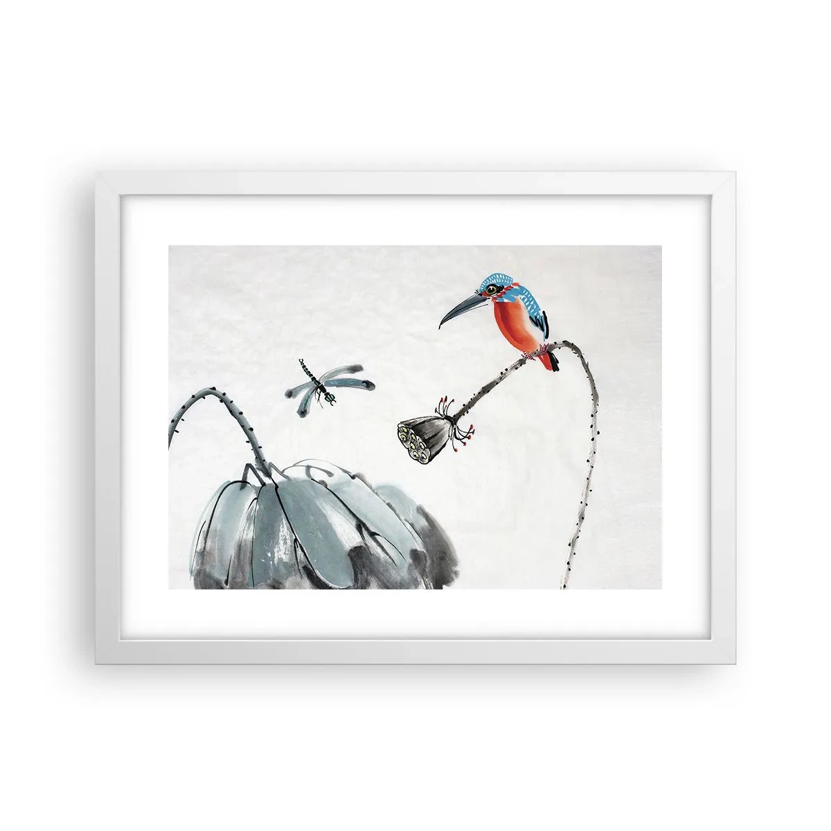 Plakat w białej ramie - Życie łąki - 40x30 cm