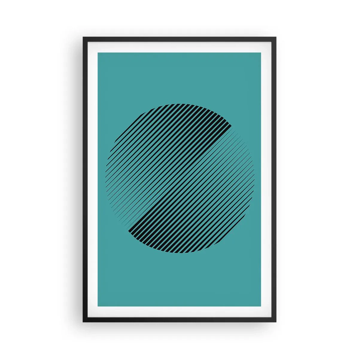 Plakat w czarnej ramie - Koło – geometryczna wariacja - 61x91 cm