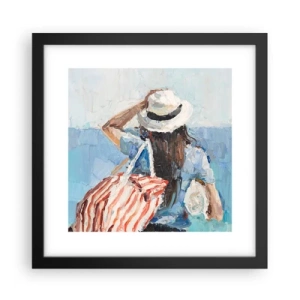 Plakat w czarnej ramie - Witaj na wakacjach - 30x30 cm