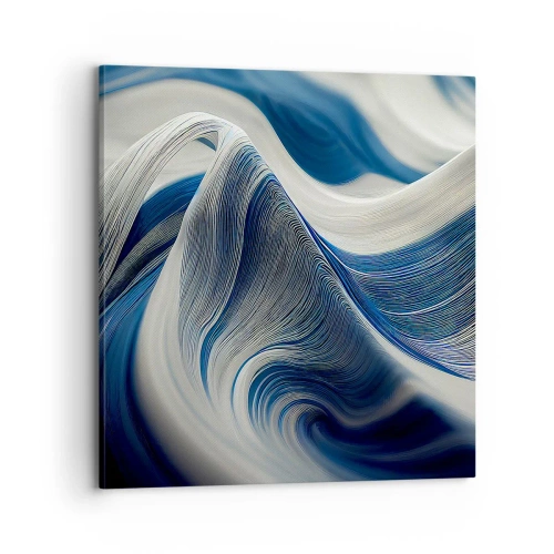 Obraz na płótnie - Płynność błękitu i bieli - 70x70 cm
