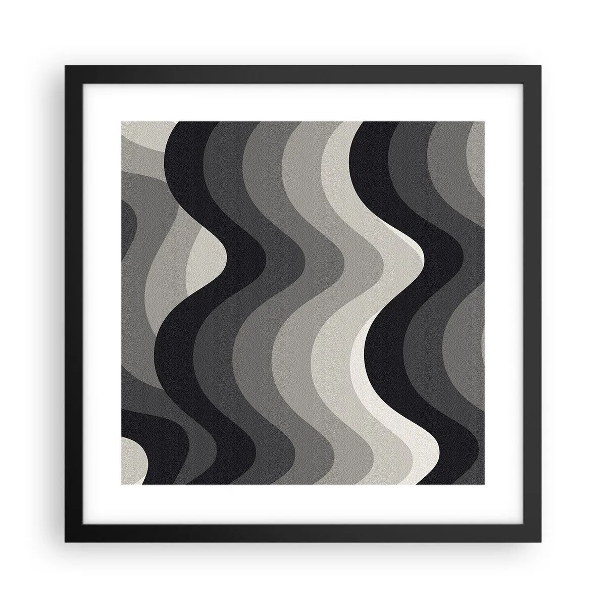 Plakat w czarnej ramie - Fala za falą - 40x40 cm
