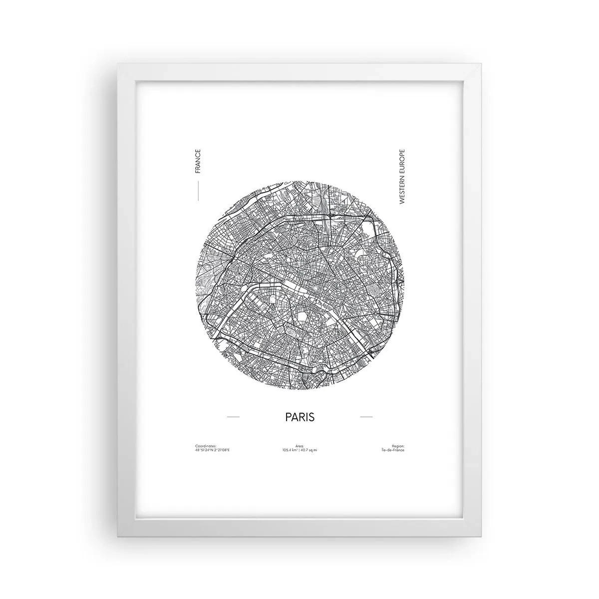 Plakat w białej ramie - Anatomia Paryża - 30x40 cm