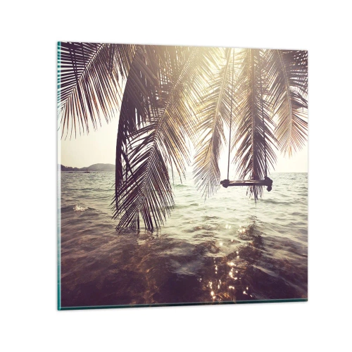 Obraz na szkle - Można bujać w obłokach do woli - 60x60 cm