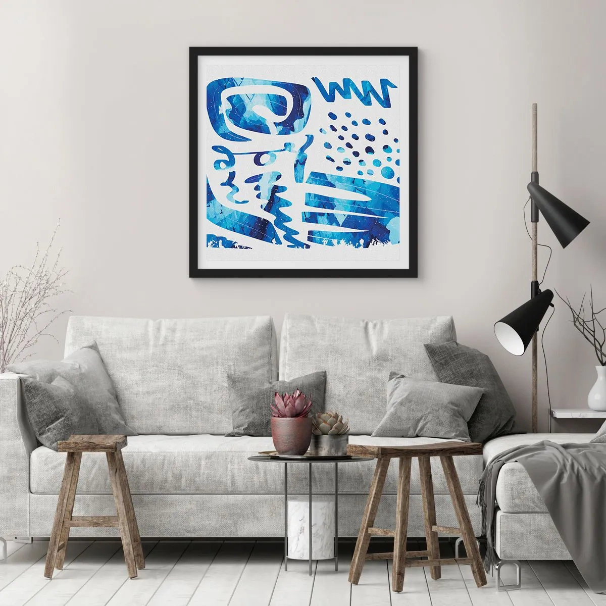 Plakat w czarnej ramie - Powrót do korzeni - 50x50 cm