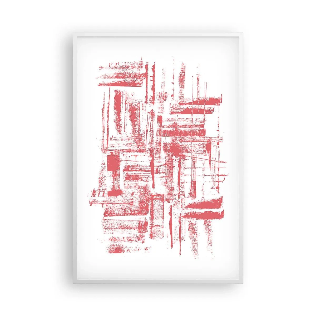 Plakat w białej ramie - Czerwone miasto - 61x91 cm