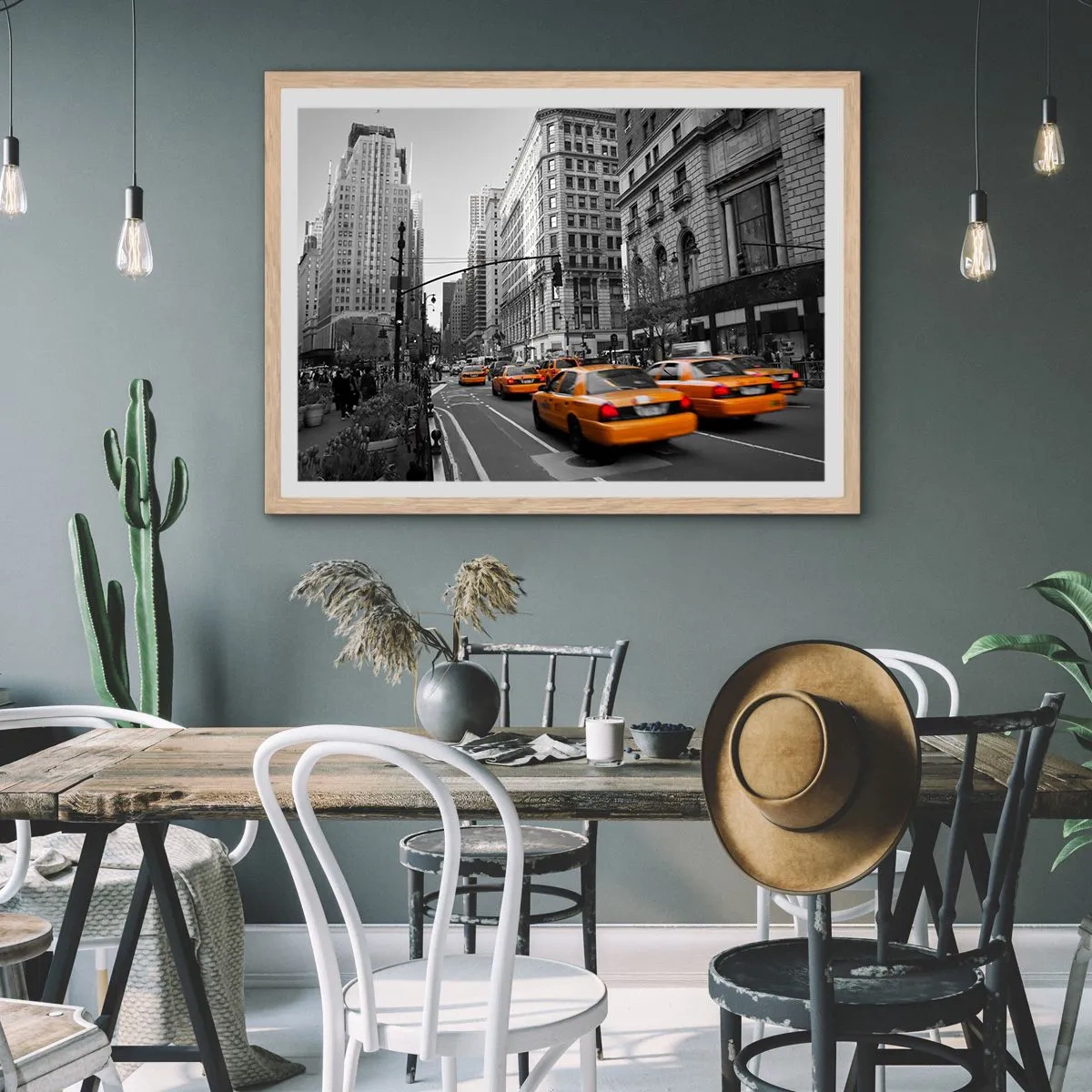 Plakat w ramie jasny dąb - Słońca wielkiego miasta - 50x40 cm