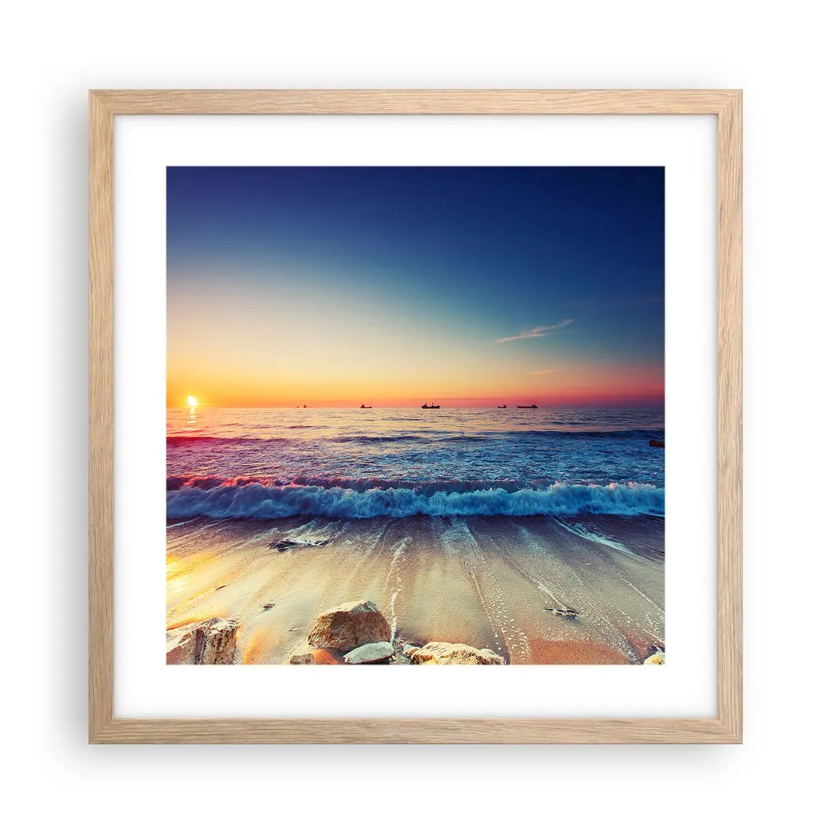 Plakat w ramie jasny dąb - A co za horyzontem? - 40x40 cm