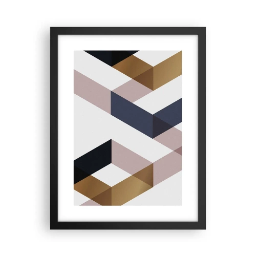 Plakat w czarnej ramie - Płaszczyzny i kąty - 30x40 cm
