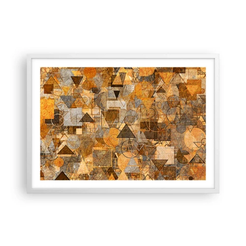 Plakat w białej ramie - Świat ujęty w formę - 70x50 cm