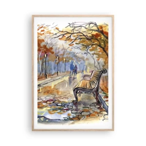 Plakat w ramie jasny dąb - Razem powędrować w jesień - 70x100 cm
