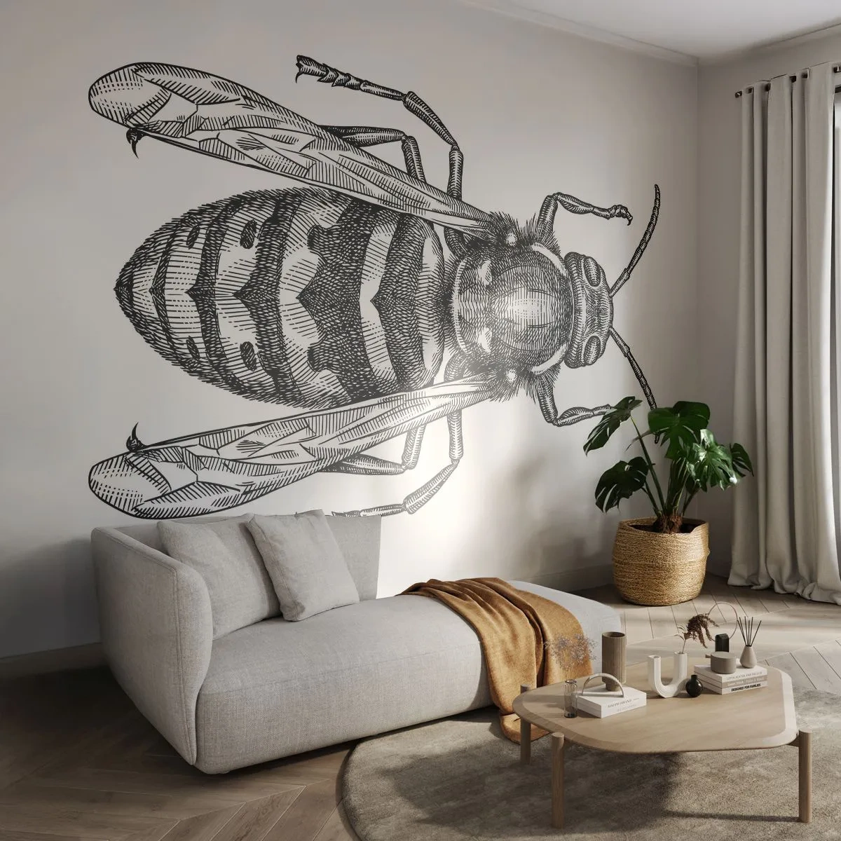 Fototapeta Samoprzylepna Deluxe Sticker - Z owadziej planety - Osa, Owad, Minimalistyczny - 250x175 cm
