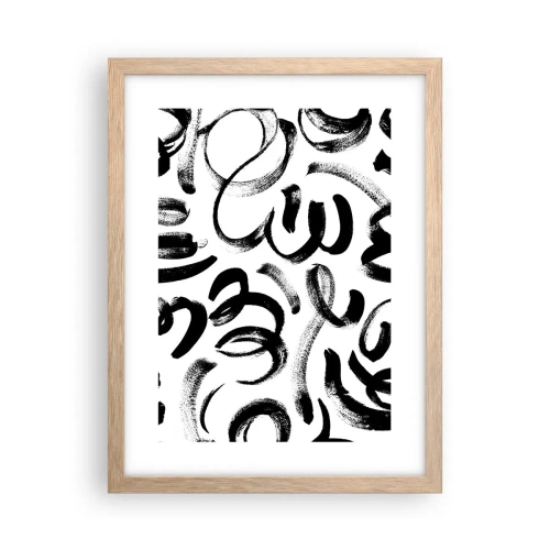 Plakat w ramie jasny dąb - Czarno na białym - 30x40 cm