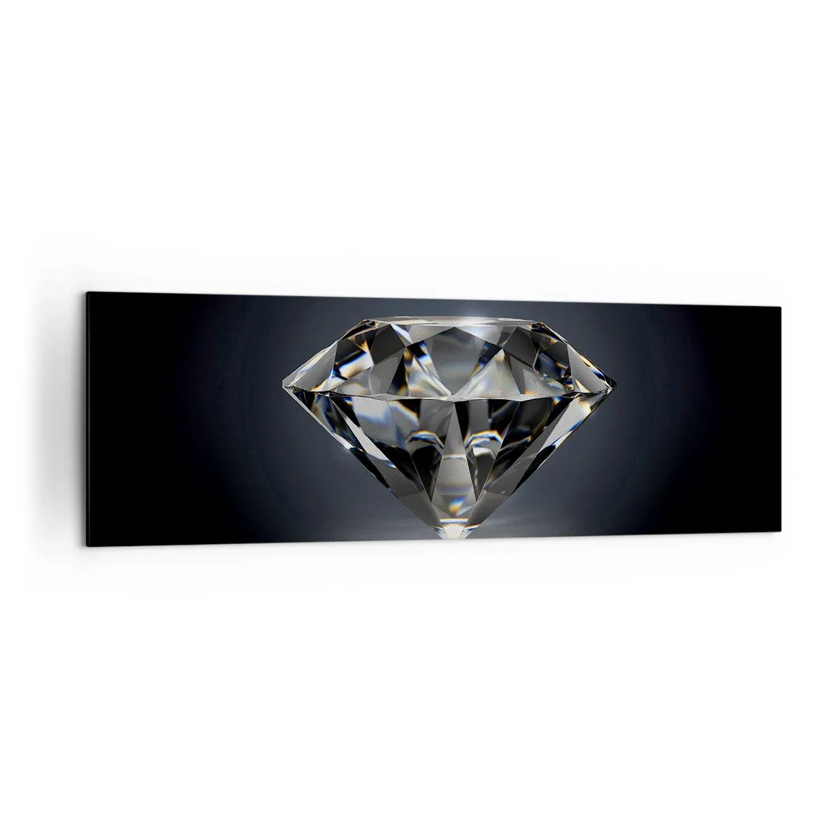 Obraz na płótnie - Diament na ciemnym tle w artystycznym ujęciu - 160x50cm - Best girls friend - Nowoczesna dekoracja ścienna do salonu i sypialni ARTTOR