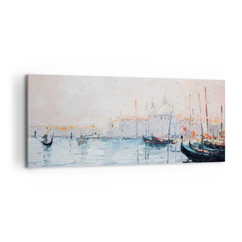 Obraz na płótnie - Za wodą, za mgłą - 100x40 cm