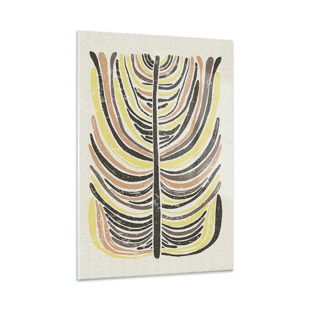 Obraz na szkle - Organiczna abstrakcja w ciepłych kolorach ziemi na jasnym tle - 50x70cm - Abstrakcja pełna życia - Nowoczesna dekoracja ścienna do salonu, kuchni i sypialni ARTTOR