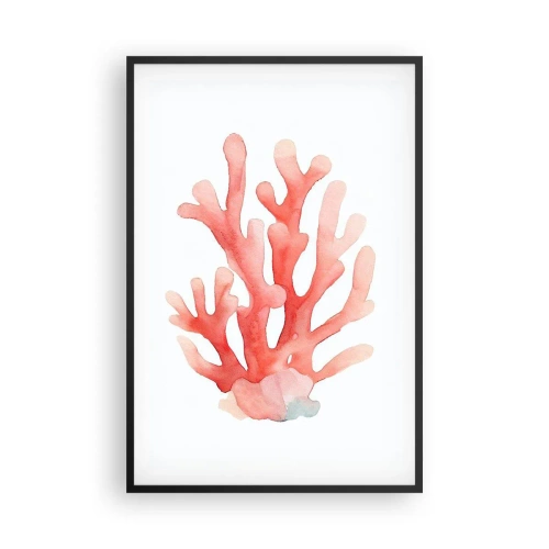 Plakat w czarnej ramie - Koral koloru koralowego - 61x91 cm
