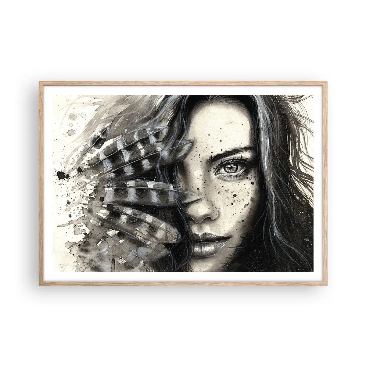 Plakat w ramie jasny dąb - Dzika piękność - 100x70 cm