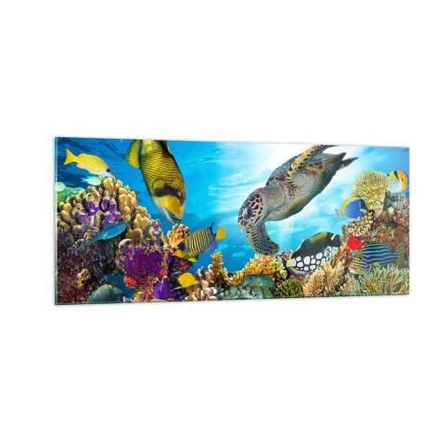 Obraz na szkle - Koralowa promenada - 100x40 cm