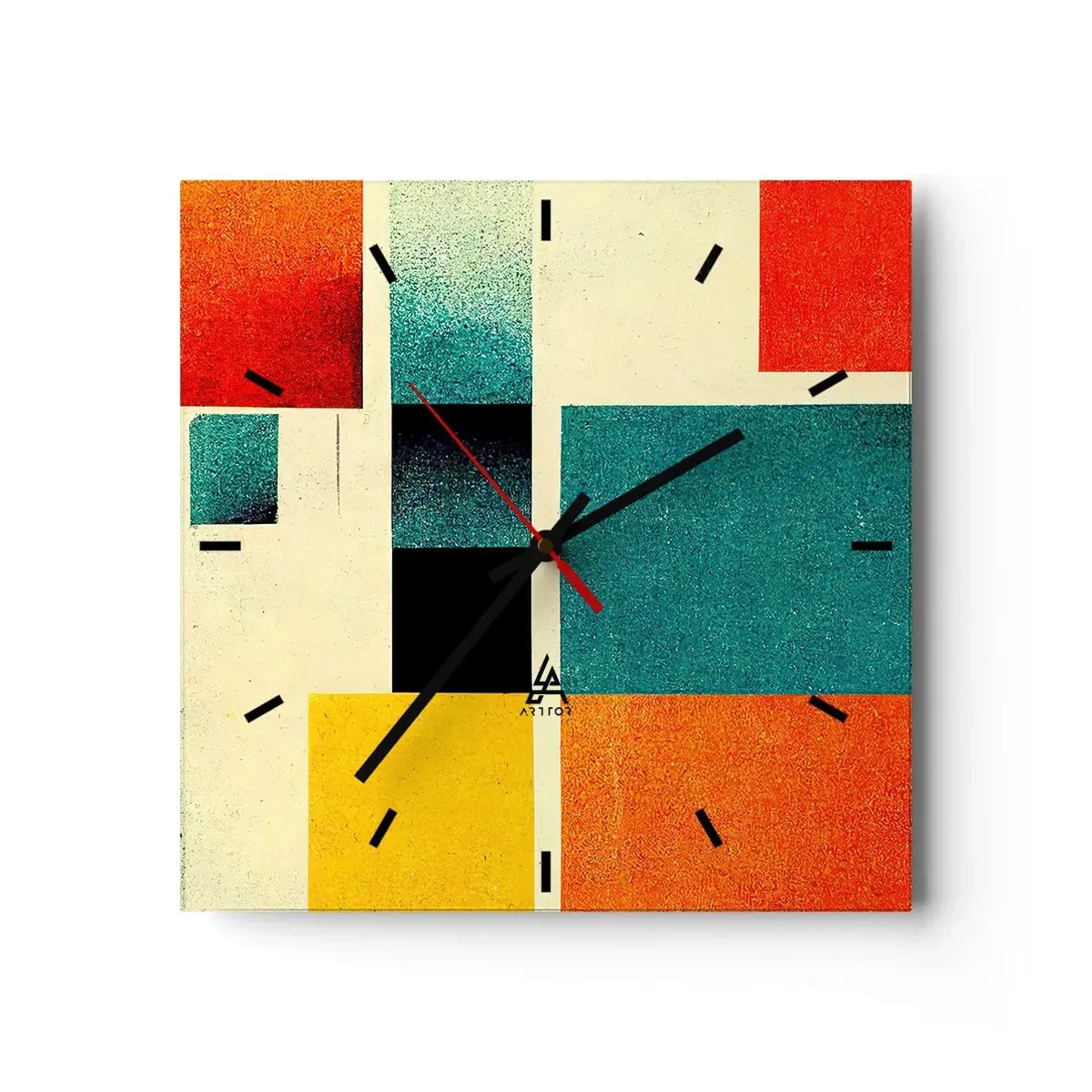 Zegar ścienny - Abstrakcja geometryczna – dobra energia - 40x40 cm