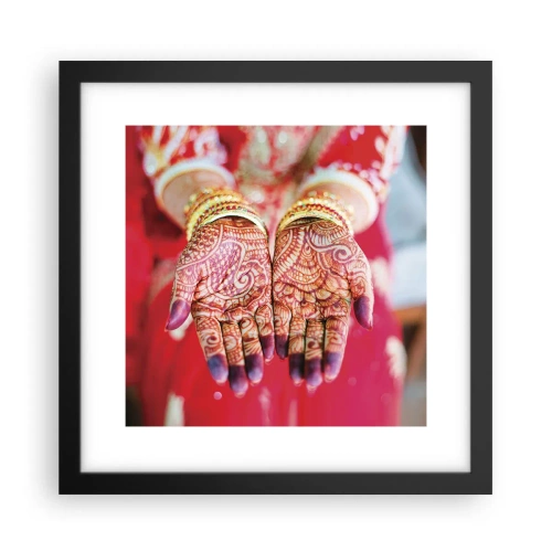 Plakat w czarnej ramie - Gotowa złapać szczęście - 30x30 cm