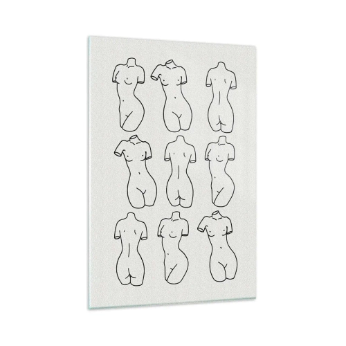 Obraz na szkle - Minimalistyczna grafika przedstawiająca nagie kobiece sylwetki - 80x120cm - Tylko Wenus - Nowoczesna dekoracja ścienna do salonu i sypialni ARTTOR