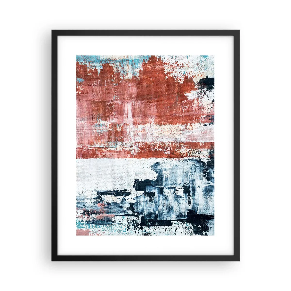 Plakat w czarnej ramie - Abstrakcyjne pół na pół - 40x50 cm