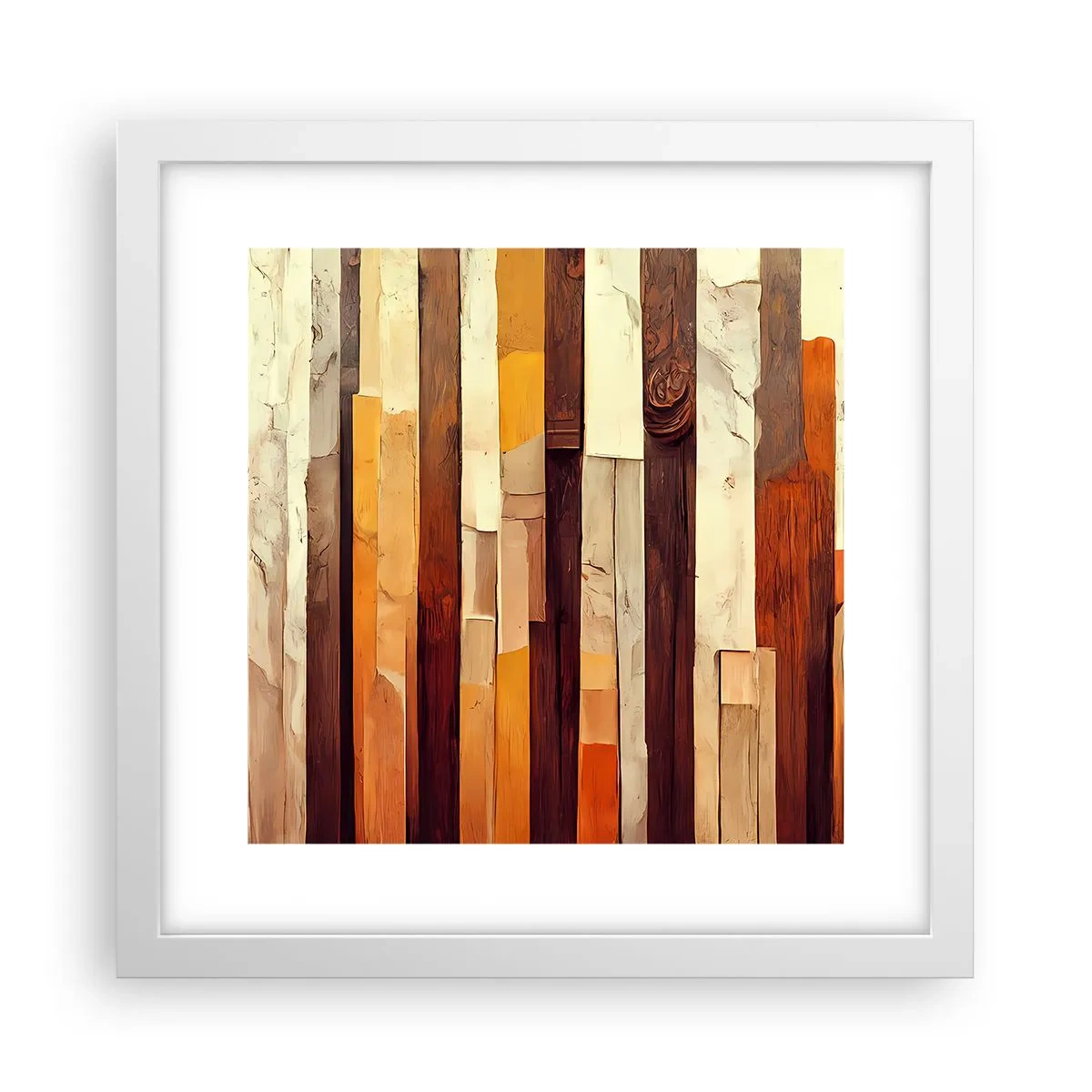 Plakat w białej ramie - Hymn leśnych drzew - 30x30 cm
