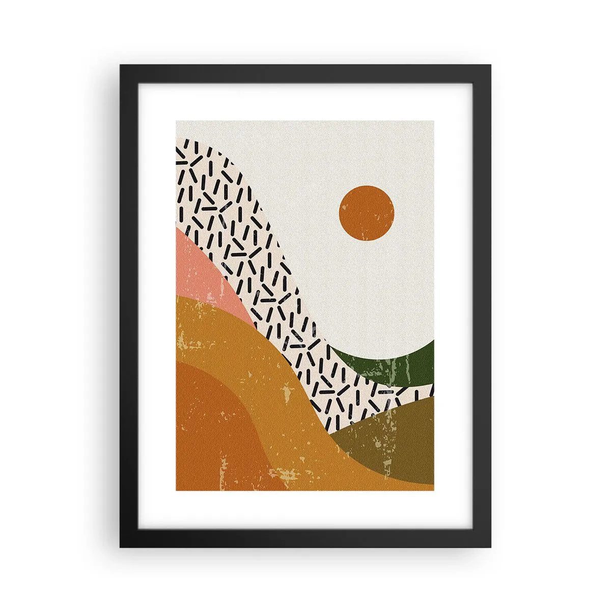 Plakat w czarnej ramie - Abstrakcja słoneczna - 30x40 cm