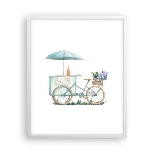 Plakat w białej ramie - Słodkie wspomnienie lata - 40x50 cm