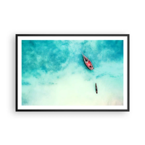Plakat w czarnej ramie - Bo na plażach Zanzibaru, kiedy nadmiar wód… - 91x61 cm