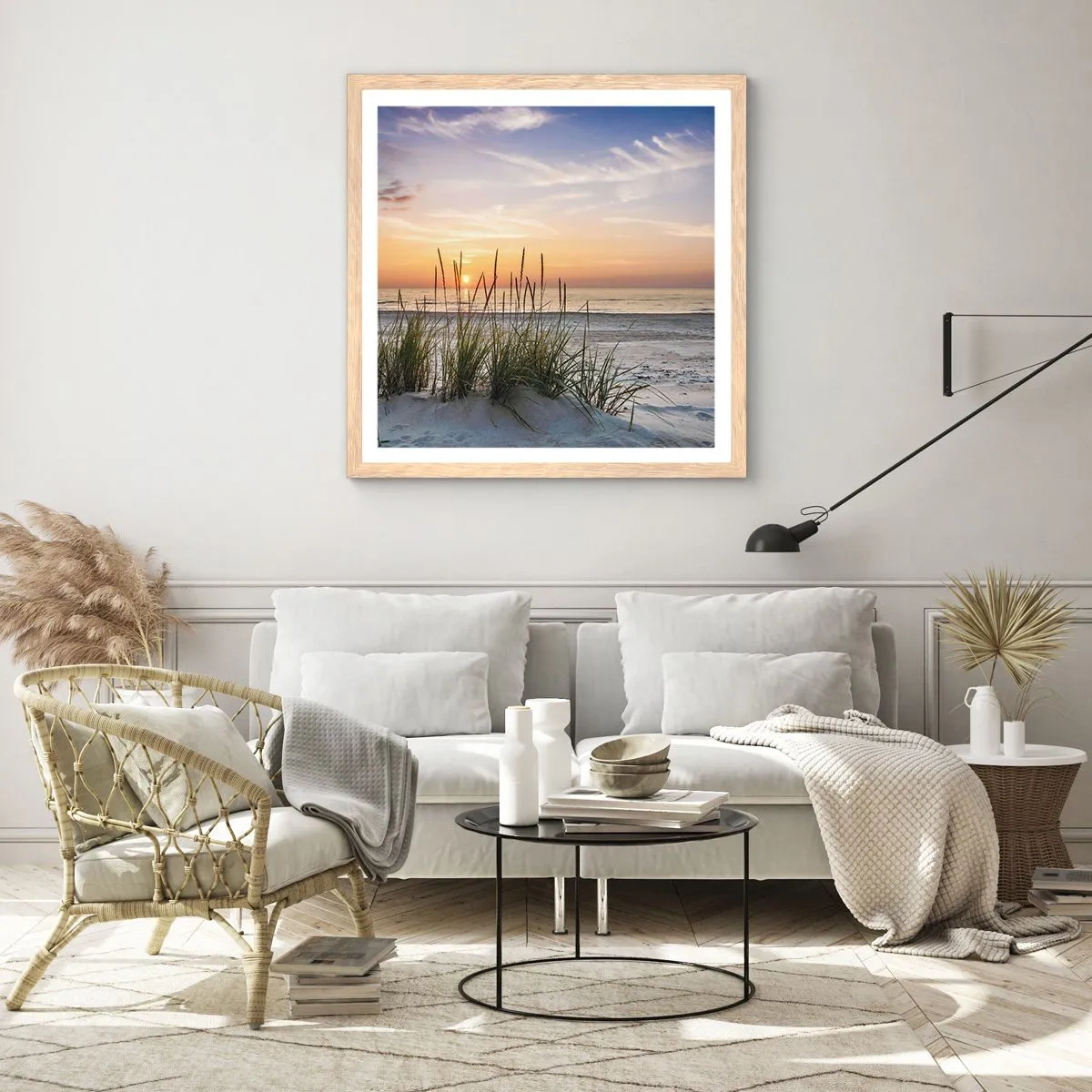 Plakat w ramie jasny dąb - Popatrz, pomyśl, poczuj - 60x60 cm