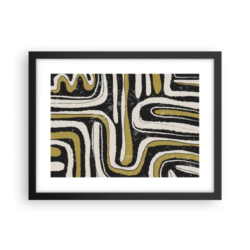 Plakat w czarnej ramie - Kompozycja: trakty i zaułki - 40x30 cm