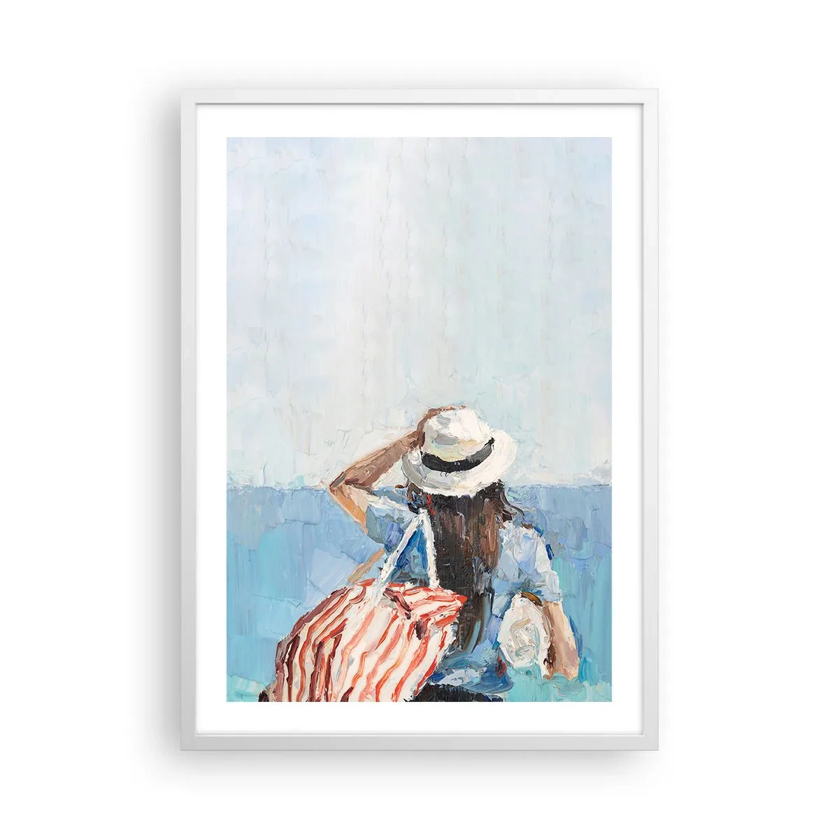 Plakat w białej ramie - Witaj na wakacjach - 50x70 cm