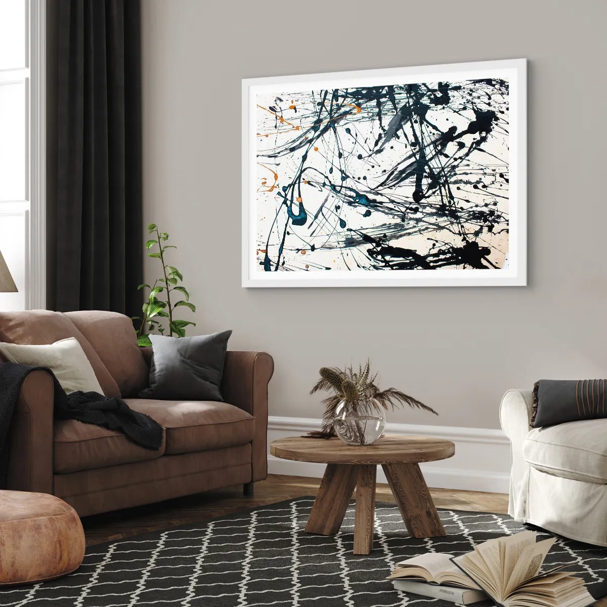 Plakat w białej ramie - Z sensem czy bez sensu? - 70x50 cm