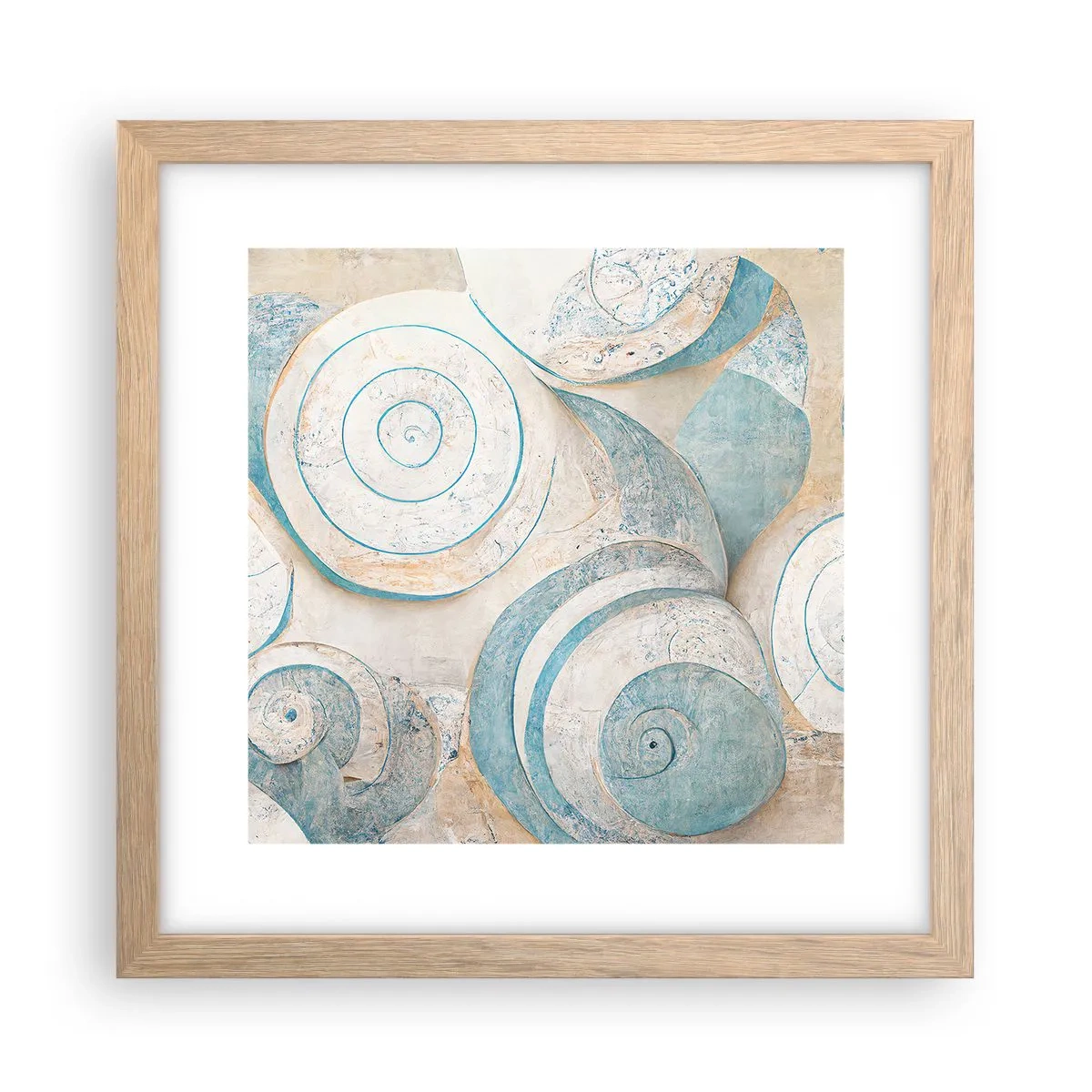 Plakat w ramie jasny dąb - Co kryje muszla? - 30x30 cm