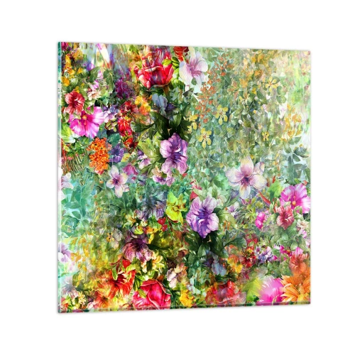 Obraz na szkle - W kwiaty na zatracenie - 60x60 cm